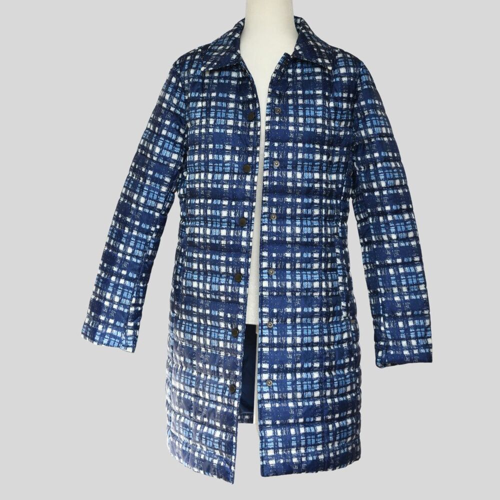 LANDS' END Women's Light Puffer Jacket Blue Size 10 - Picture 2 of 10